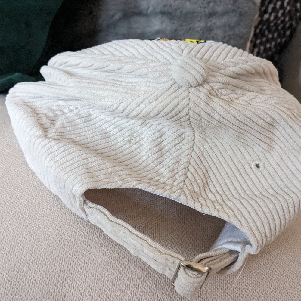 Handmade Hat, "This is Fine" beige corduroy, unisex $20 - Picture 2 of 3
